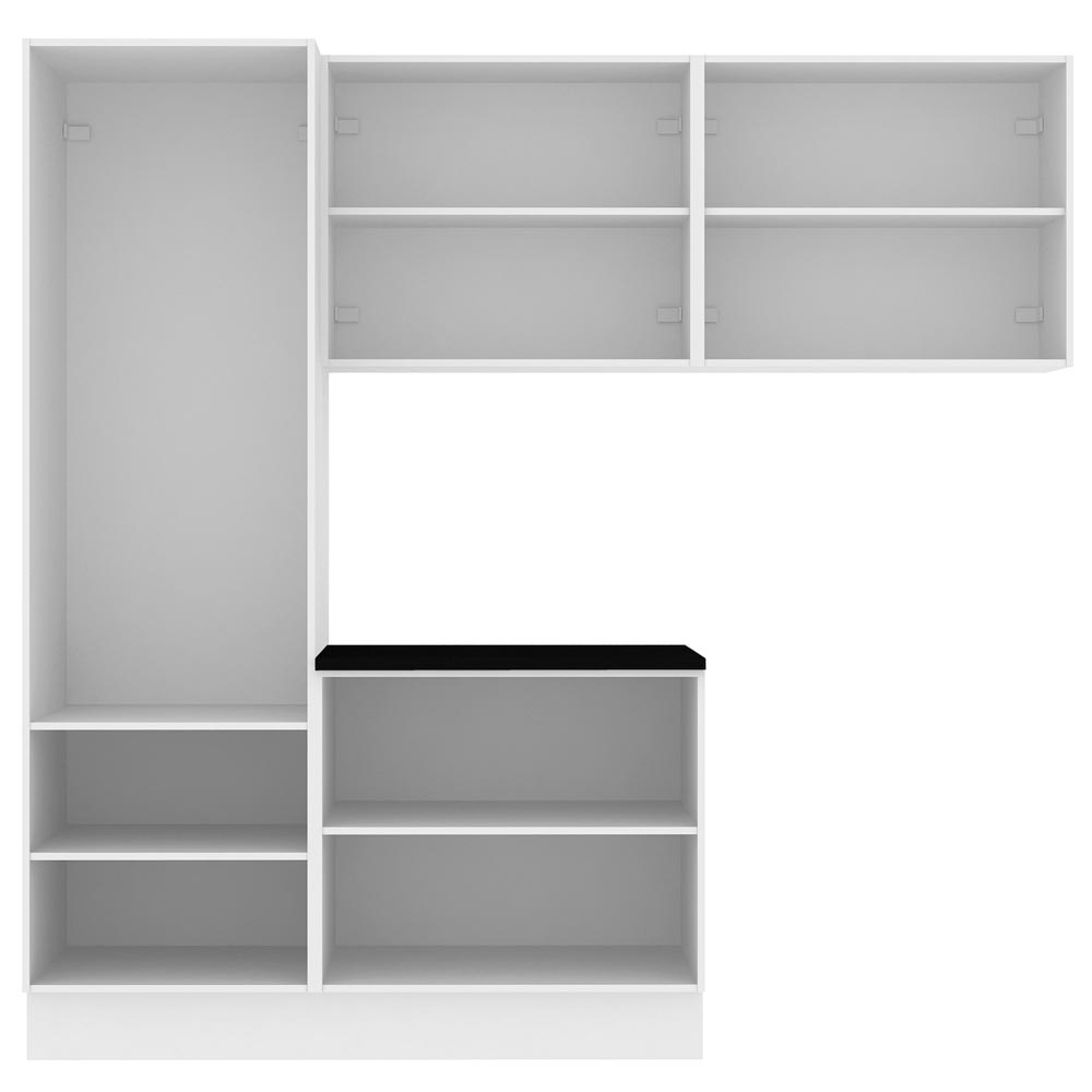 Kit Lavadero Madesa Acordes 100% MDF con Alacena, Bajo Mesada y Despensero Blanco Brillante