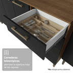 Cocina Compacta 225 cm Marrón/Negro Lille Madesa