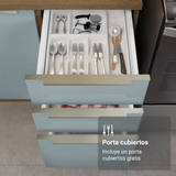 Cocina Compacta 120 cm Marrón/Gris Lux Madesa 01