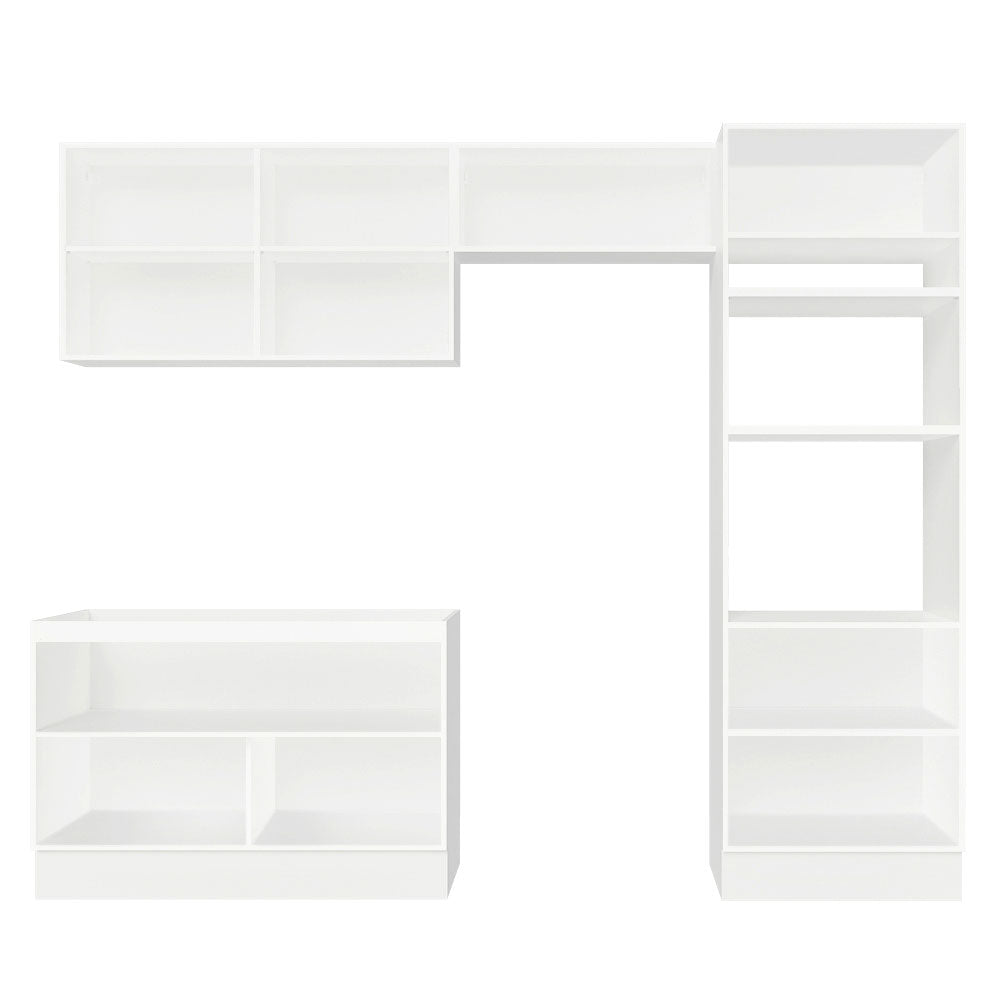Combo Completo de Cocina 270 x 60 cm Blanco/Blanco Aterciopelado Lux Madesa 01