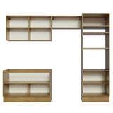 Combo Completo de Cocina 270 x 60 cm Marrón/Blanco Aterciopelado Lux Madesa 01