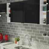 Combo completo de Cocina 300cm Blanco/Negro Lux da Sabrina Madesa