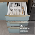 Combo completo de Cocina 340 cm con Cristalero 14 Puertas 3 Cajones Sin Mesada Marrón/Gris Lux Madesa