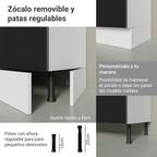 Combo completo de Cocina 350 cm 9 Puertas 3 Cajones Sin Mesada Blanco/Negro Lux Madesa
