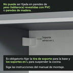 Combo Completo de Cocina 260 cm 8 Puertas 1 Cajón Flotante con Mueble para Horno y Microondas Gris Nice Madesa