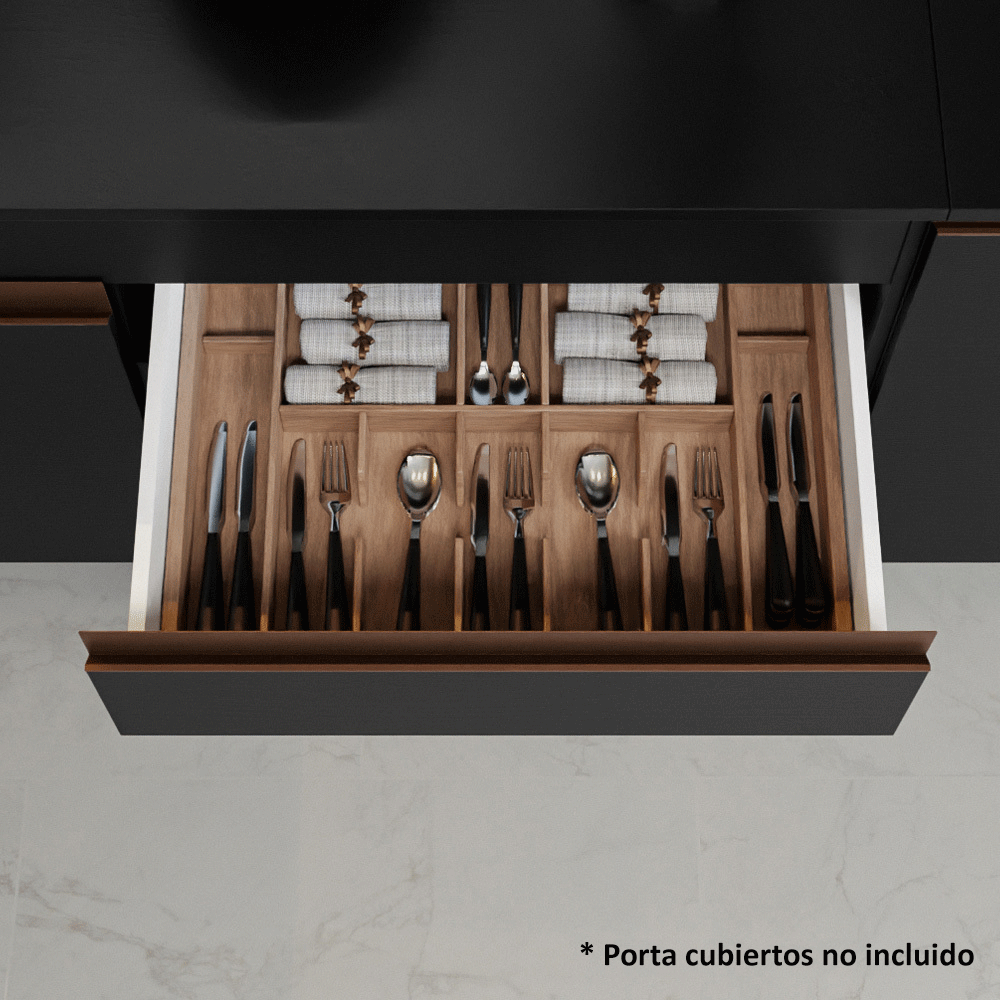 Cocina Compacta 190 cm Reims Negro 04