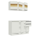 Cocina Compacta 100% MDF 120 cm Blanco Smart Madesa 01