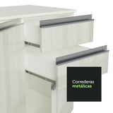 Cocina Compacta Smart 100% MDF Puertas Brillante 170 cm 8 Puertas 2 Cajones (Con Mesada) Blanco Madesa