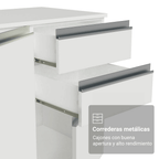 Combo Completo de Cocina 240 cm 13 Puertas 2 Cajones 100% MDF con Cristalero Blanco Smart Madesa