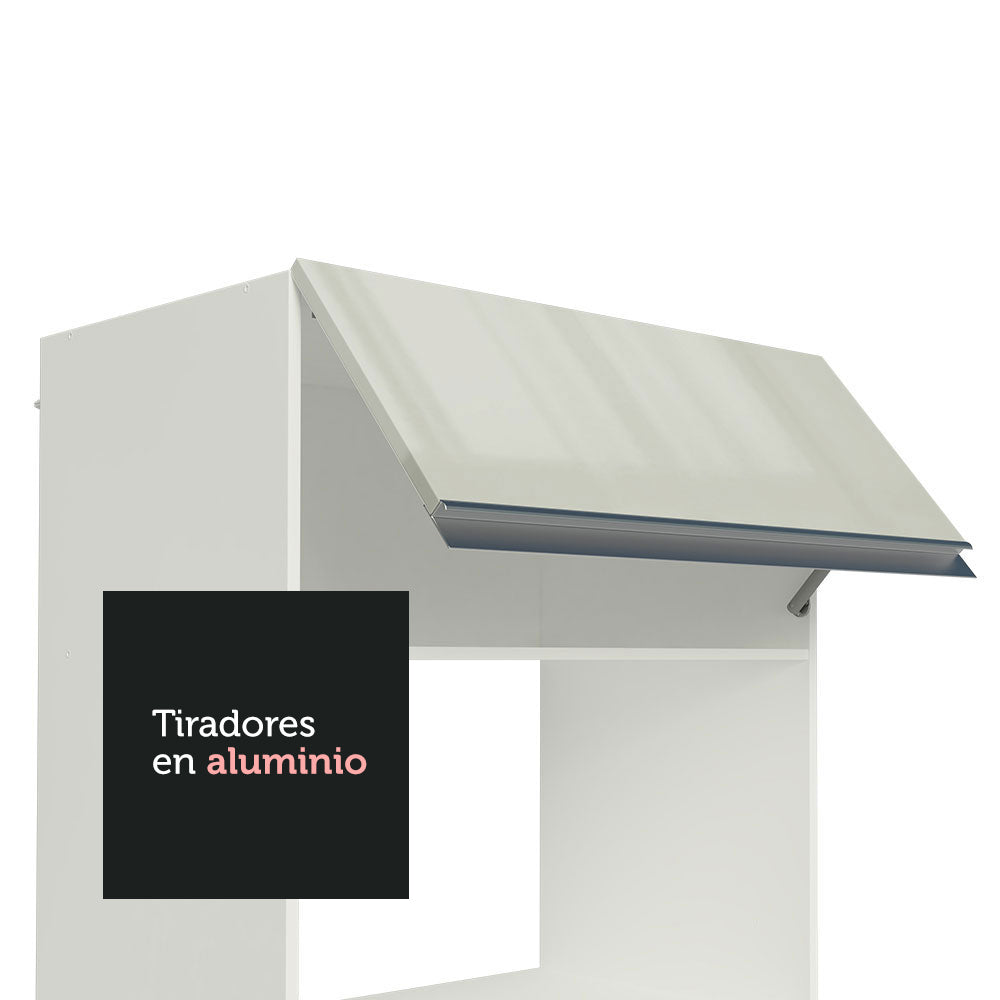 Cocina Compacta Smart 100% MDF Puertas Brillante XP 190 cm 9 Puertas 2 Cajones (Con Mesada) Blanco Madesa