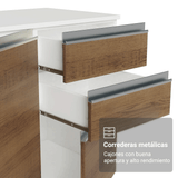 Combo de Cocina 290 cm Smart 100% MDF Blanco/Marrón/Crema 01