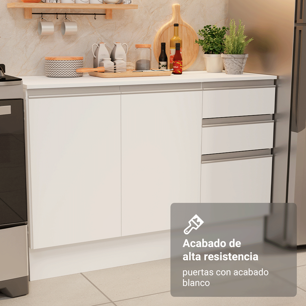 Combo de Cocina 100% MDF 310 cm Smart Blanco 01