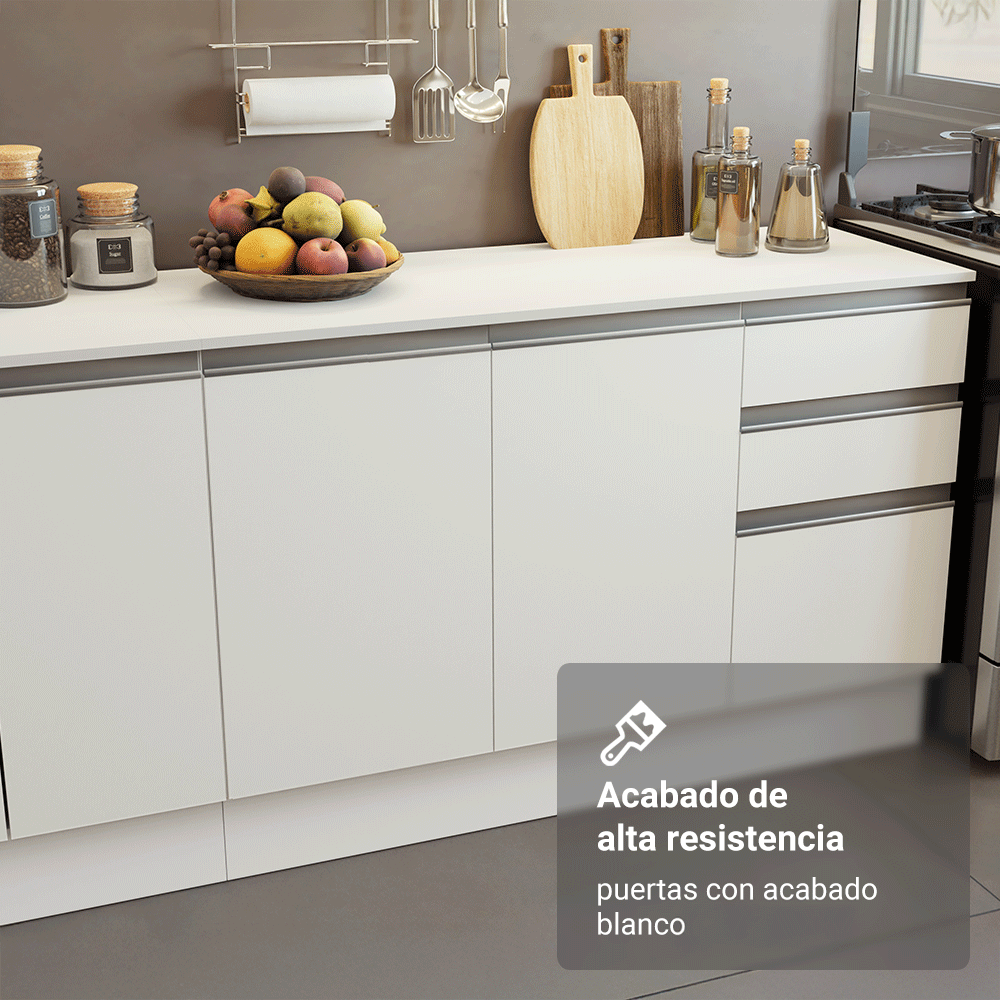 Combo de Cocina 100% MDF 310 cm Smart Blanco 02