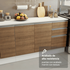 Combo Completo de Cocina 310 cm 13 Puertas 2 Cajones 100% MDF con Mueble para Horno y Microondas Blanco Smart Madesa
