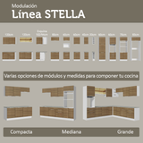 Kit Bajo Mesada + Cristalero 70cm Blanco/Marrón Stella Madesa 02