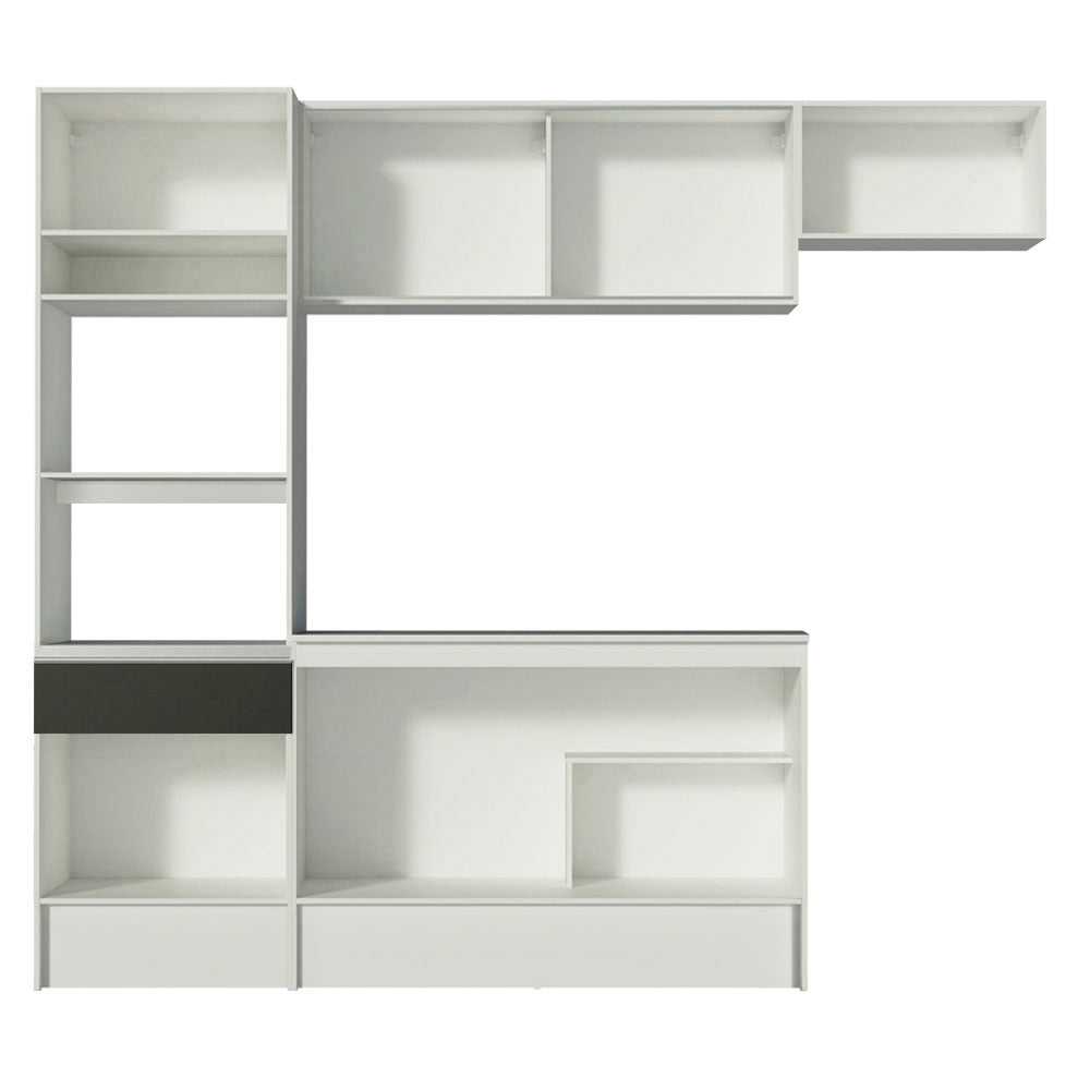 Combo Completo de Cocina 240 cm Blanco/Negro/Blanco Diamante Madesa 02