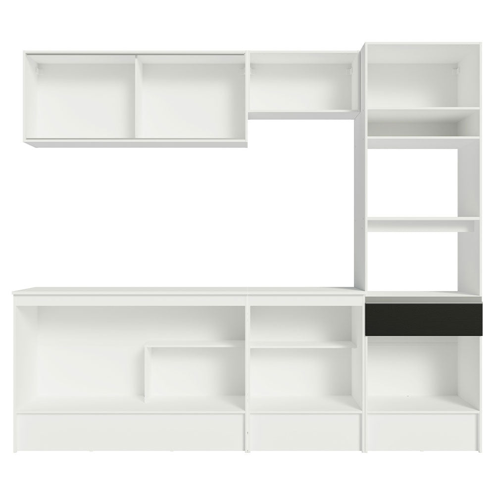 Combo Completo de Cocina 240 cm Blanco/Negro Diamante Madesa 06
