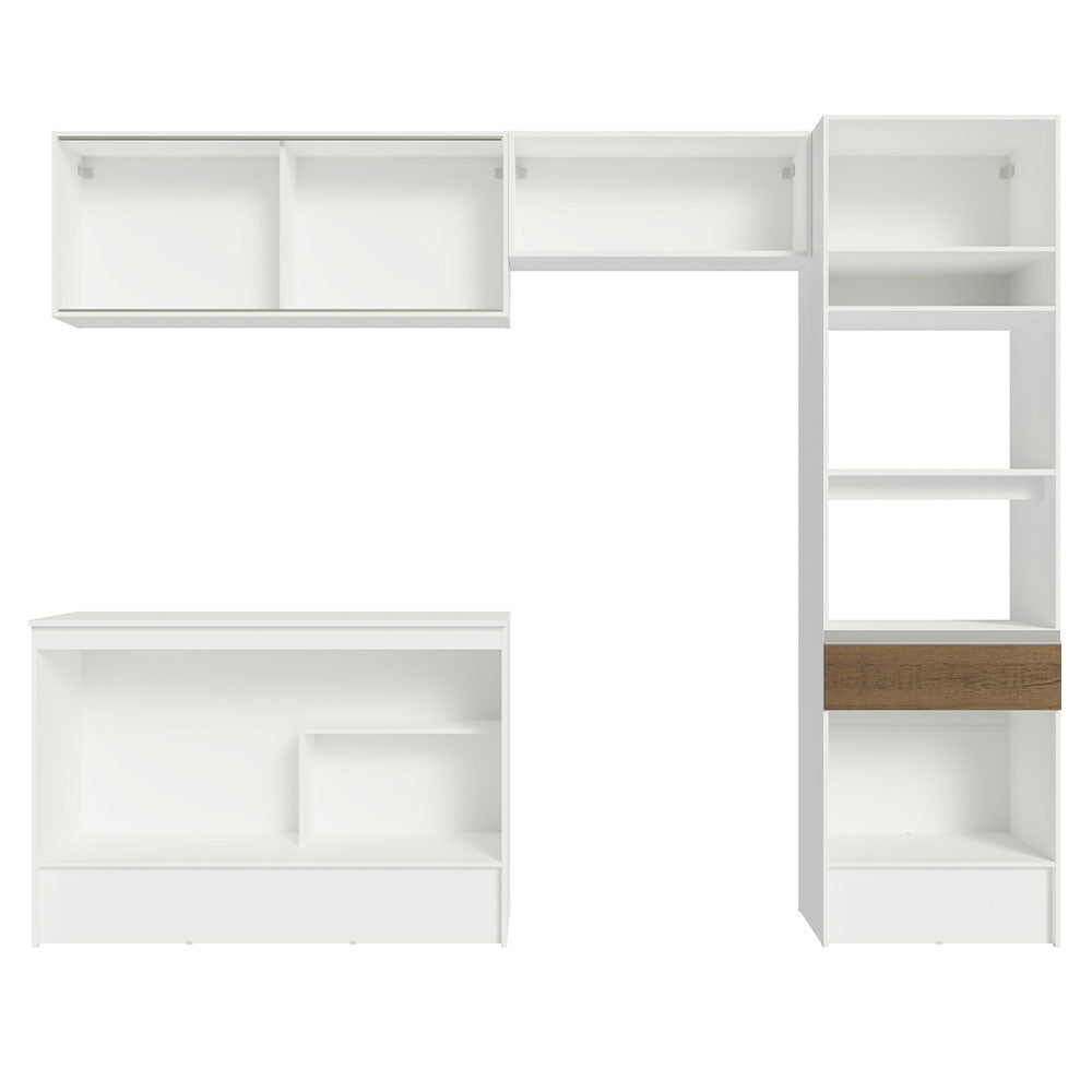 Combo completo de Cocina 260cm Blanco/Marrón Topazio 01