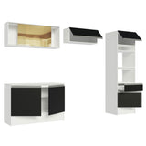 Combo Completo de Cocina 260 cm Blanco/Negro Diamante Madesa 02