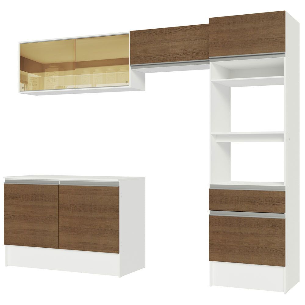 Combo completo de Cocina 260cm Blanco/Marrón Diamante Madesa 02