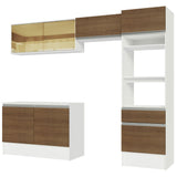 Combo completo de Cocina 260cm Blanco/Marrón Diamante Madesa 02