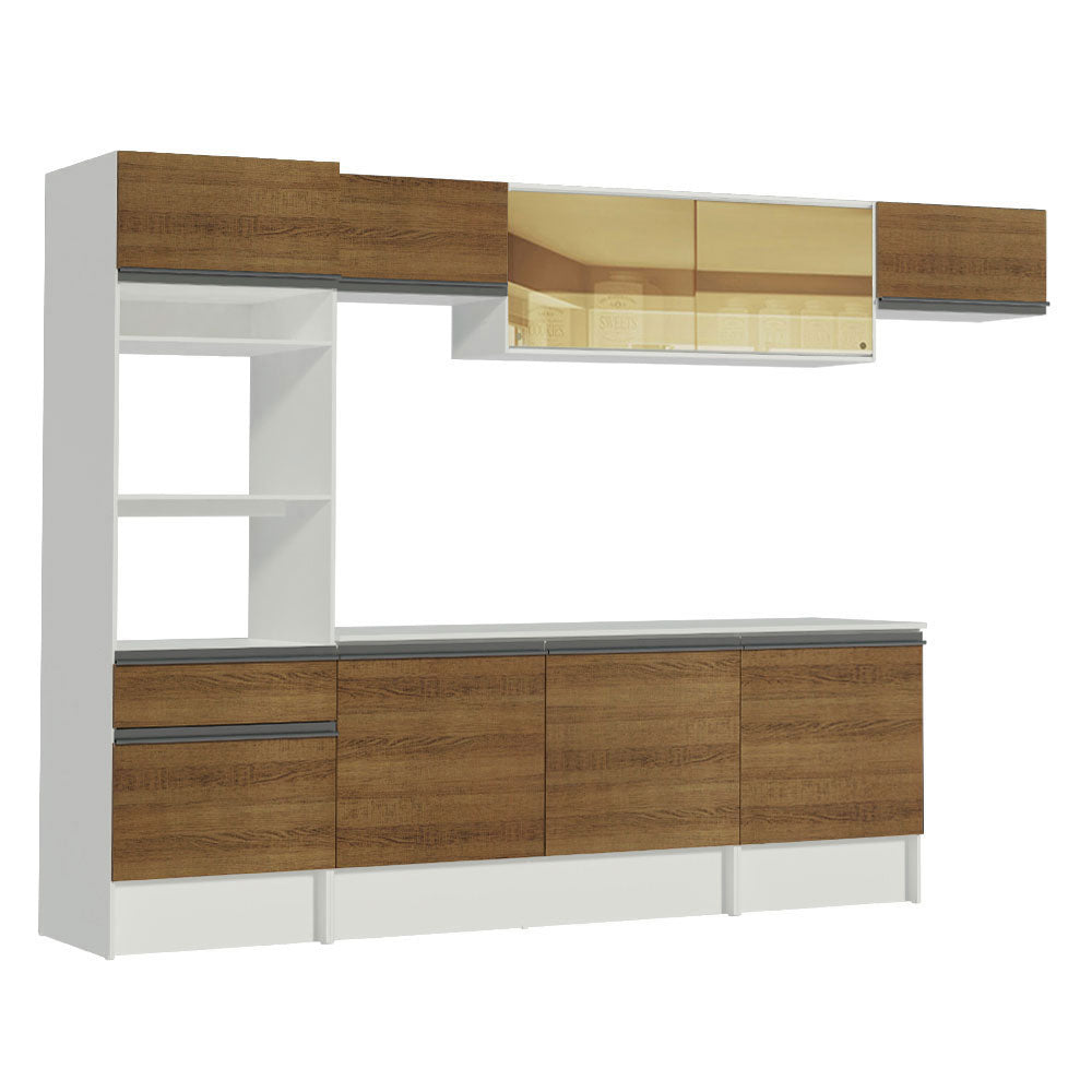 Combo completo de Cocina 300cm Blanco/Marrón Diamante Madesa 02