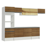 Combo completo de Cocina 300cm Blanco/Marrón Diamante Madesa 02