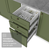 Cocina Compacta 180 cm Vik Blanco/Verde 03