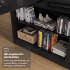 Tocador Esquinero para Maquillaje o Escritorio 300 cm Negro Madesa