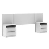 Habitación Completa con Placard Luke 2 Purtas de Espejo y Respaldo de cama con 2 Mesas de Luz Madesa Blanco