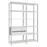 Placard Ropero Modulado 2 Cajones 9 Repisas 129 cm Blanco Valencia Madesa