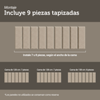 Respaldo de Cama Extensible Tapizado con 2 Mesas de Luz Blanco/Imperial Madesa