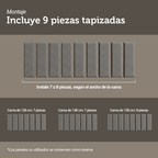 Respaldo de Cama Extensible Tapizado con 2 Mesas de Luz Marrón/Silver Madesa