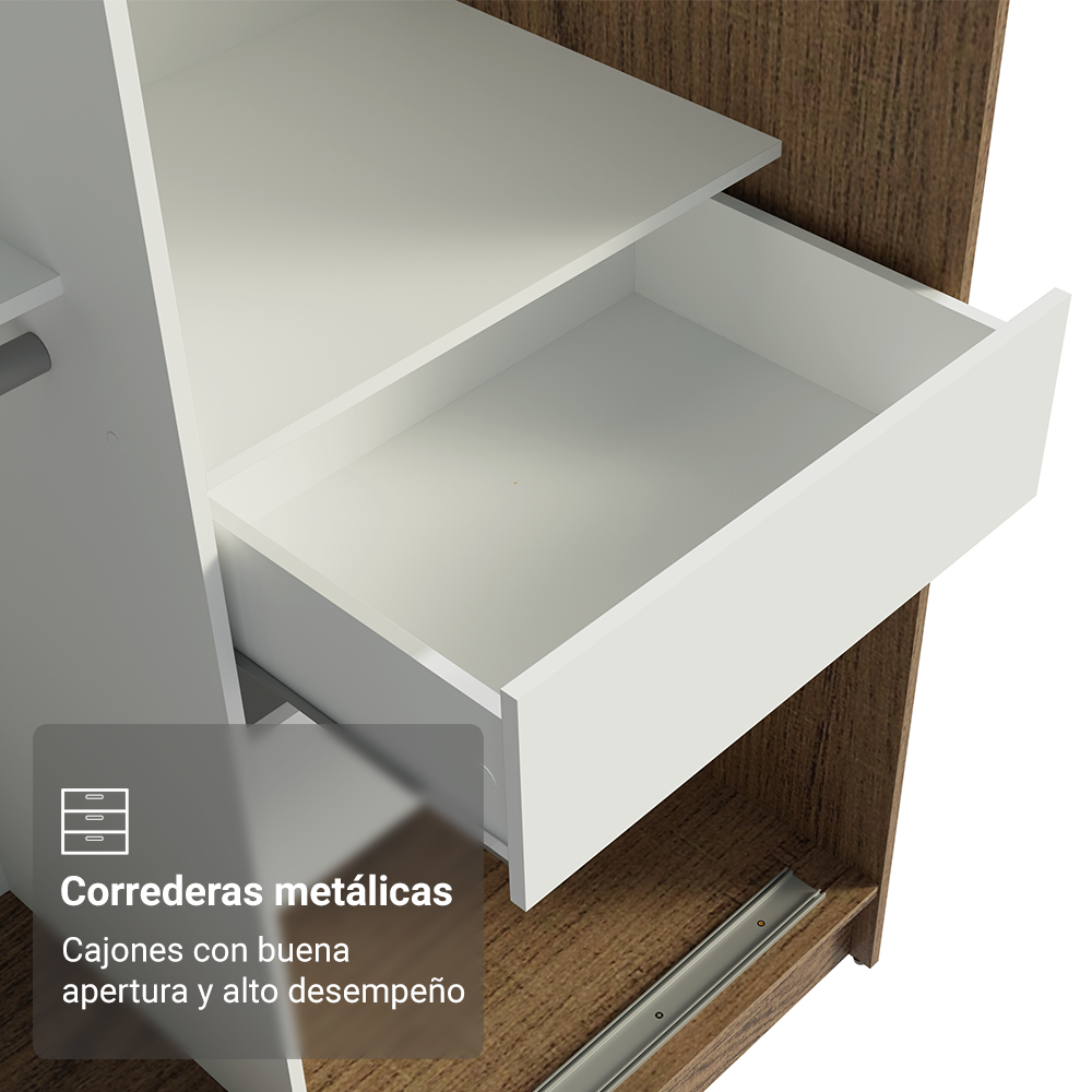 Conjunto 2 Placares 4 Puertas Corredizas Marrón Tokio Madesa