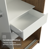 Conjunto 2 Placares 4 Puertas Corredizas con 2 Espejos Marrón/Blanco Tokio Madesa