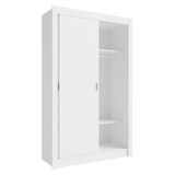 Kit Dormitorio Individual 2 Puertas Corredizas y Chifonier 6 Cajones Blanco Madesa