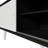 Rack para TV hasta 80 pulgadas, 160 cm de ancho, con patas, Negro/Blanco Torino