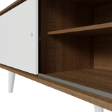 Rack para TV hasta 80 pulgadas, 160cm de ancho, con patas Marrón/Blanco, color Torino