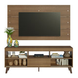 Rack con Panel para TV hasta 65 Pulgadas con Patas Marrón Texas Madesa