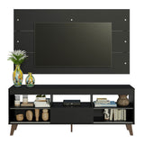 Rack con Panel para TV hasta 65 Pulgadas con Patas Negro Texas Madesa