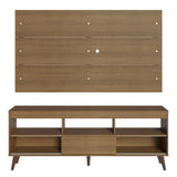 Rack con Panel para TV hasta 65 pulgadas Con Patas Detroit Marrón