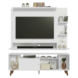 Rack con Panel para TV hasta 60 Pulgadas 180 cm con Patas Blanco/Marrón Cancun Madesa