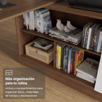 Escritorio Esquinero Gamer 300 cm Marrón/Blanco Roma Madesa