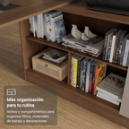 Escritorio Esquinero Gamer 300 cm Marrón/Crema Roma Madesa