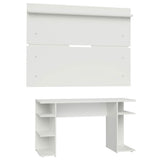 Escritorio Gamer Madesa 9409 con Panel para TV hasta 65 Pulgadas Blanco