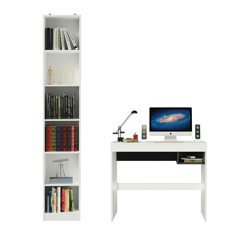 Escritorio Madesa Rubi y Librero Organizador 6906 Blanco