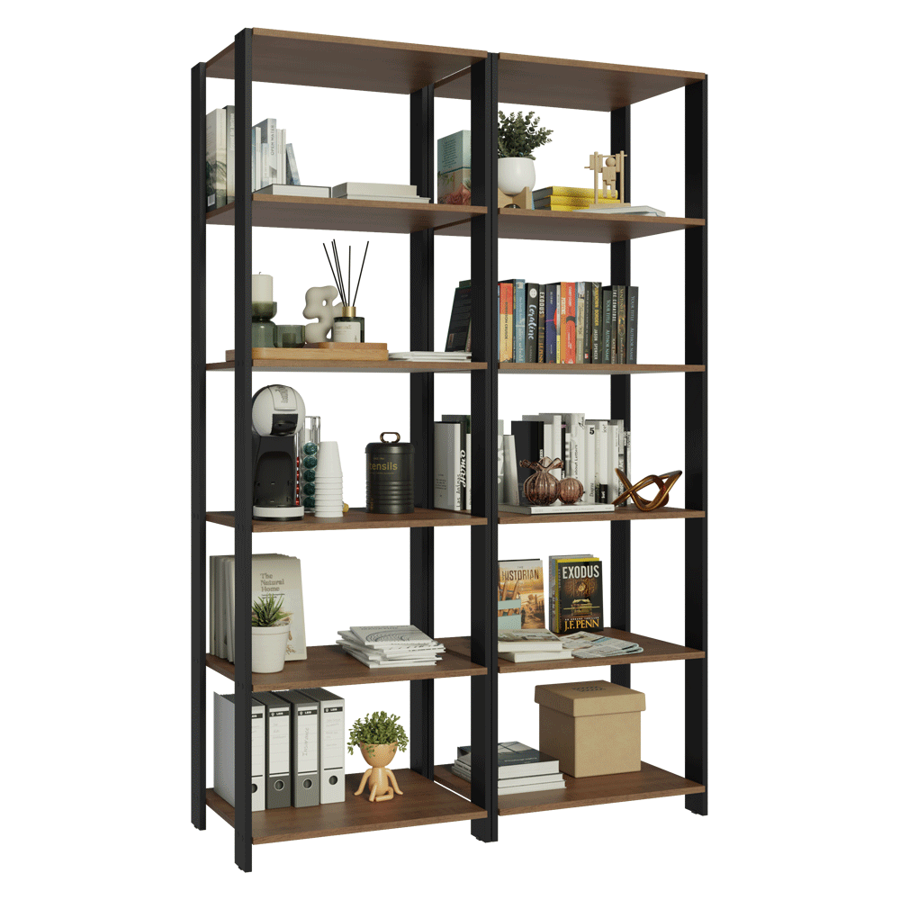 Estante Multiuso para Oficina 118cm Marrón/Negro Madesa