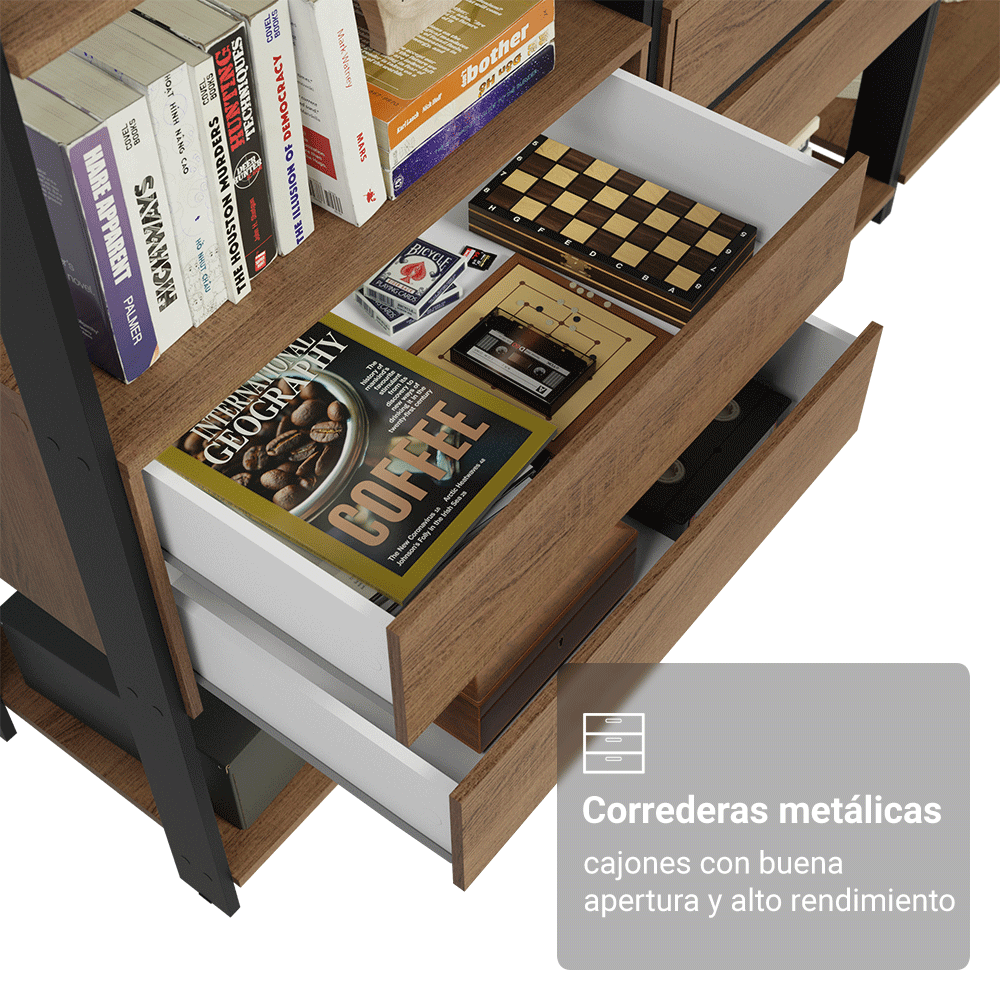 Armario Organizador Multiuso para Libros Madesa 210cm MN