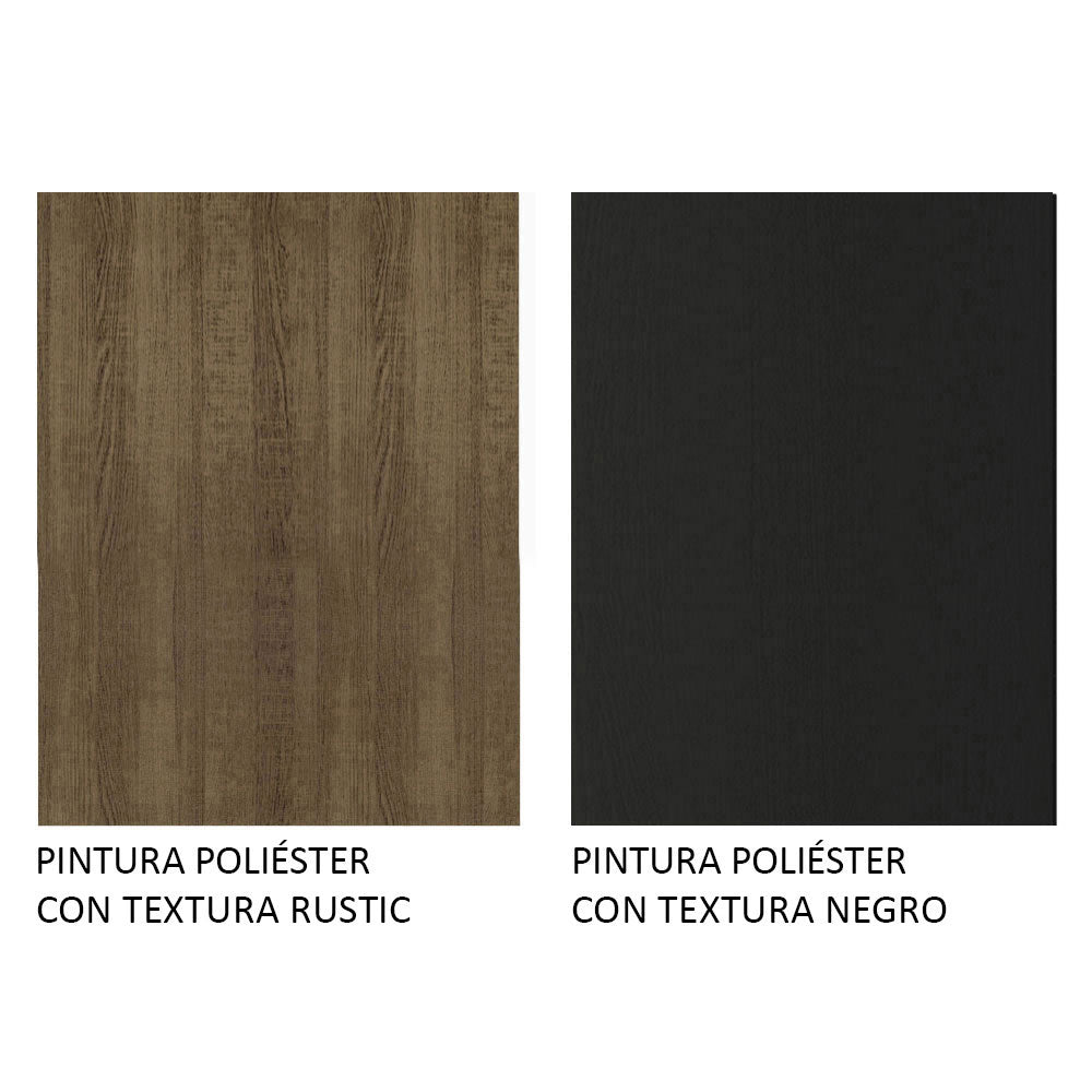 Bajo Mesada Multiuso 120cm 2 Puertas 3 Cajones Marrón/Negro Agata Madesa
