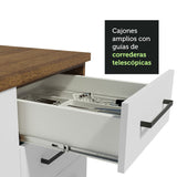 Kit con 2 Gabinetes Bajos y 2 Gabinetes superiores 200cm Marrón/Blanco Agata